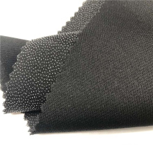 100% polyester Dry cleaning Woven twill weave 3/1 garment fusible interlining fabric  double dot PA Coating woven interfacing